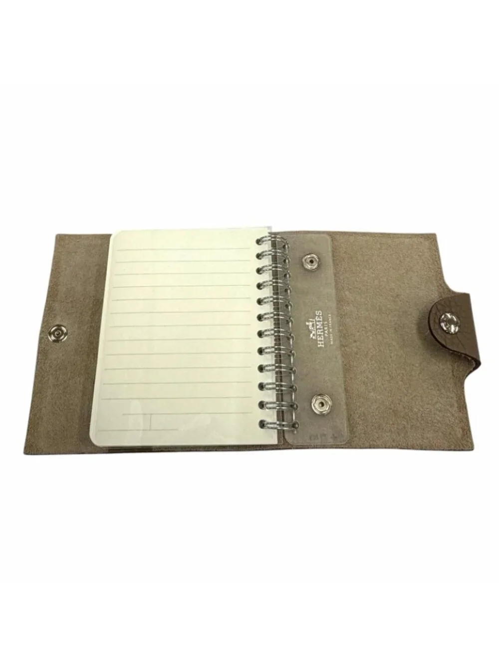 Hermes Ulysse Mini Notebook Cover Togo Etoupe Silver Sellier Agenda